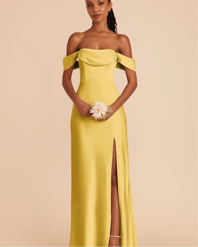 Yellow Birdy Grey Bridesmaid Dress  - Image 1