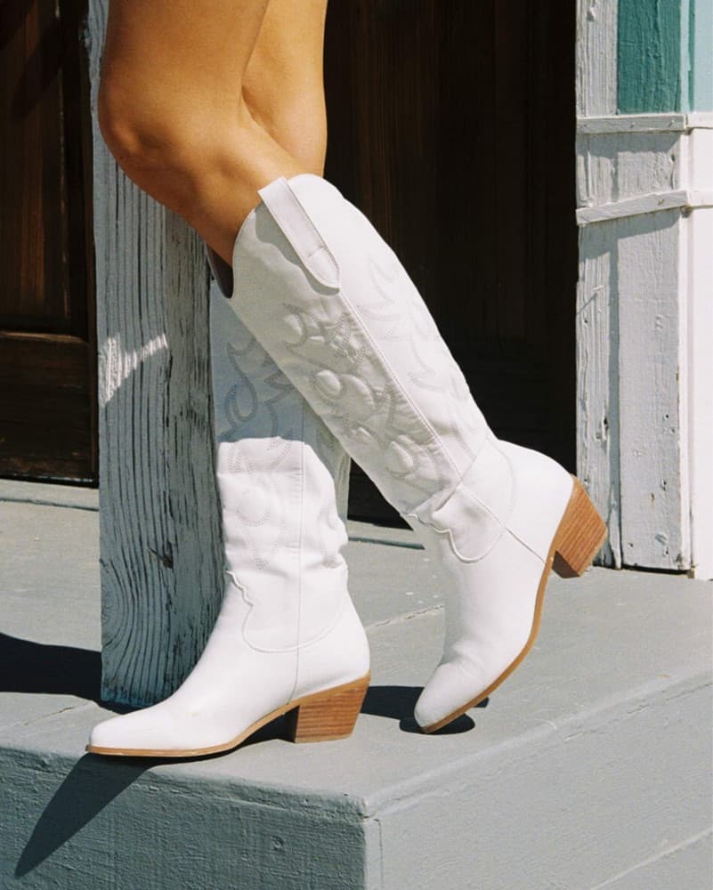 Billini Urson White Cowboy Boots - Image 1