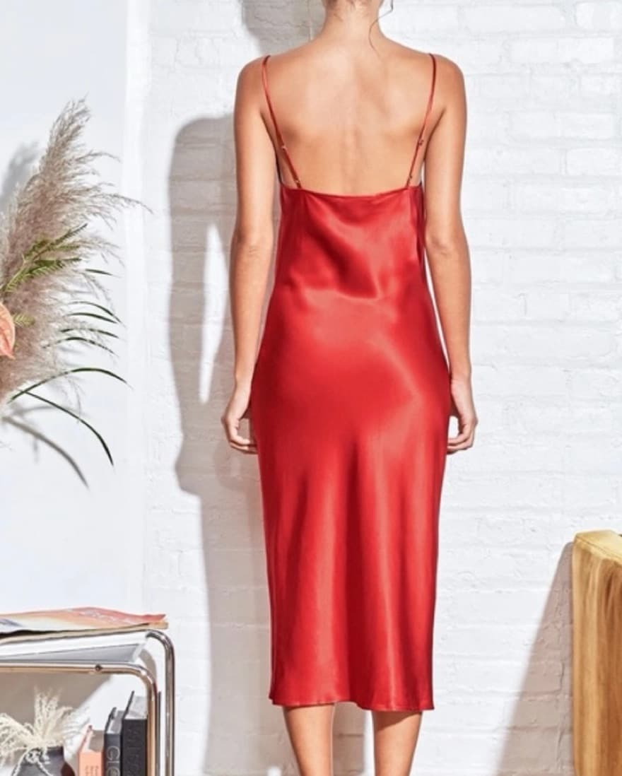 Fleur Du Mal Red Cowl Neck Slip Dress - Image 2