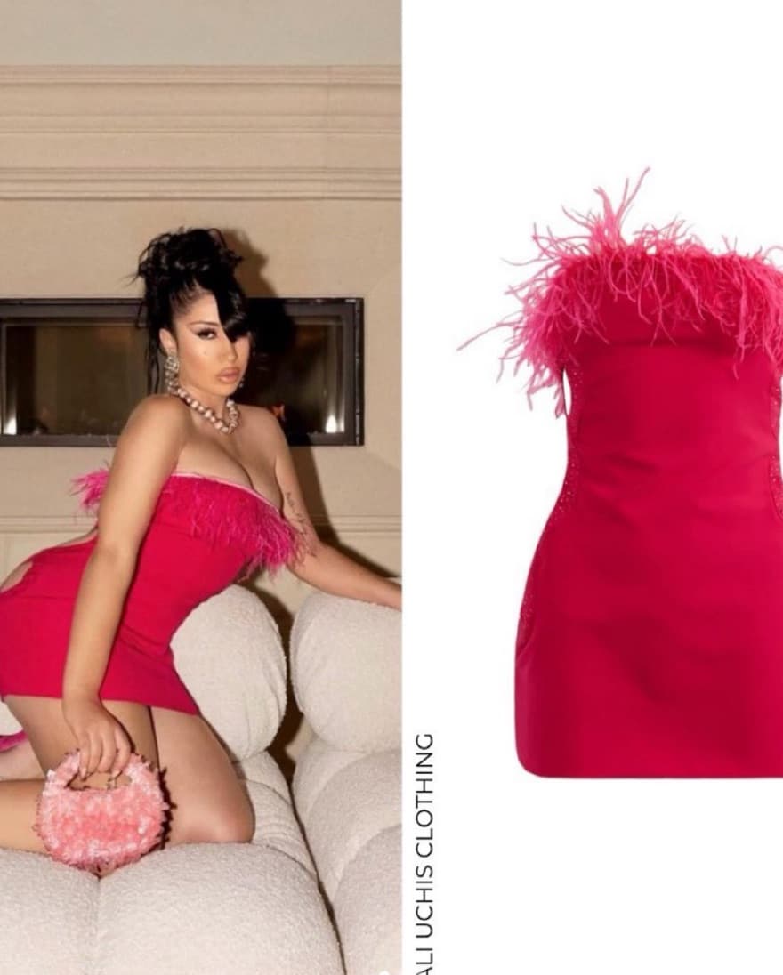 Danielle Guizio Feather Cut-out Dress - Image 2