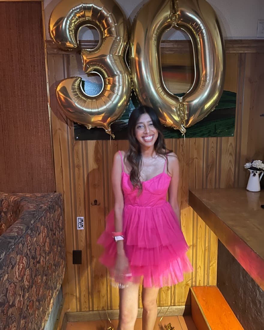 Hot Pink Tulle Tiered Mini Dress - Image 4