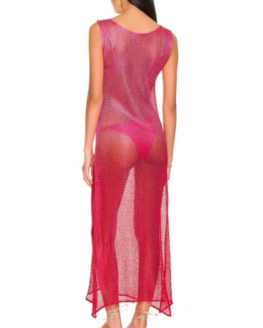 Revolve Pink Mesh Maxi Cover Up Dress - Image 3