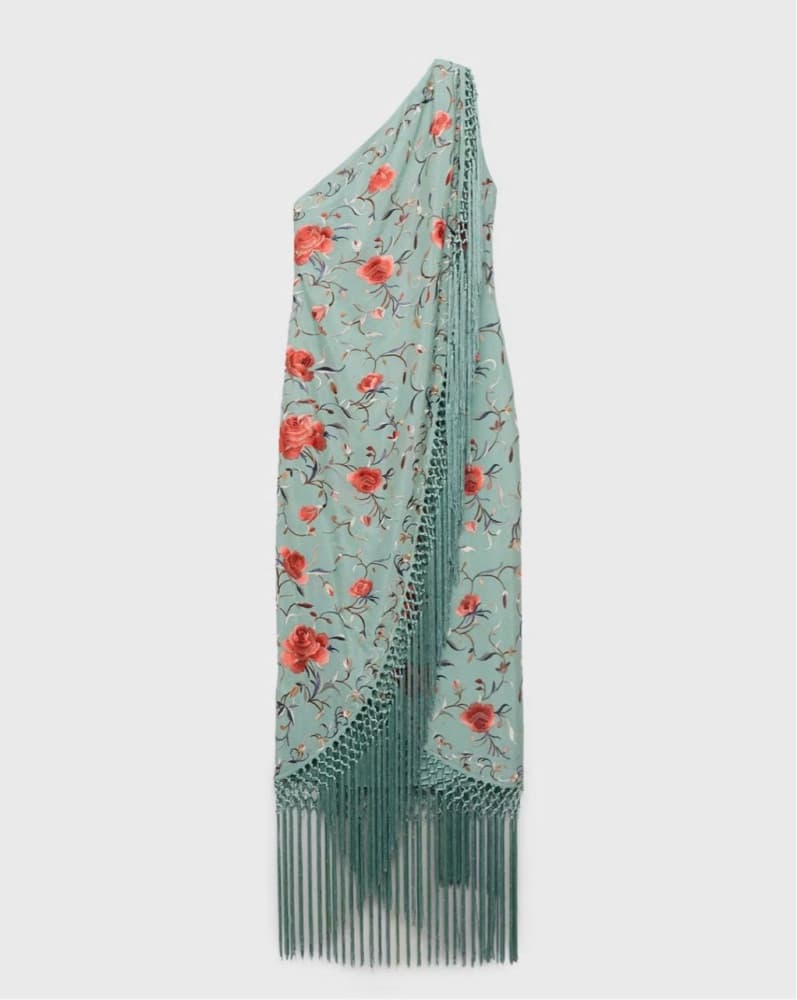 Elegant Floral Fringe Maxi Dress - Image 1