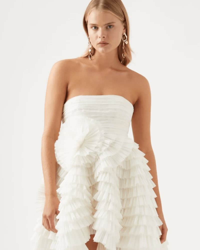 Aje Expressive Tiered Pleated Mini Dress - Image 1
