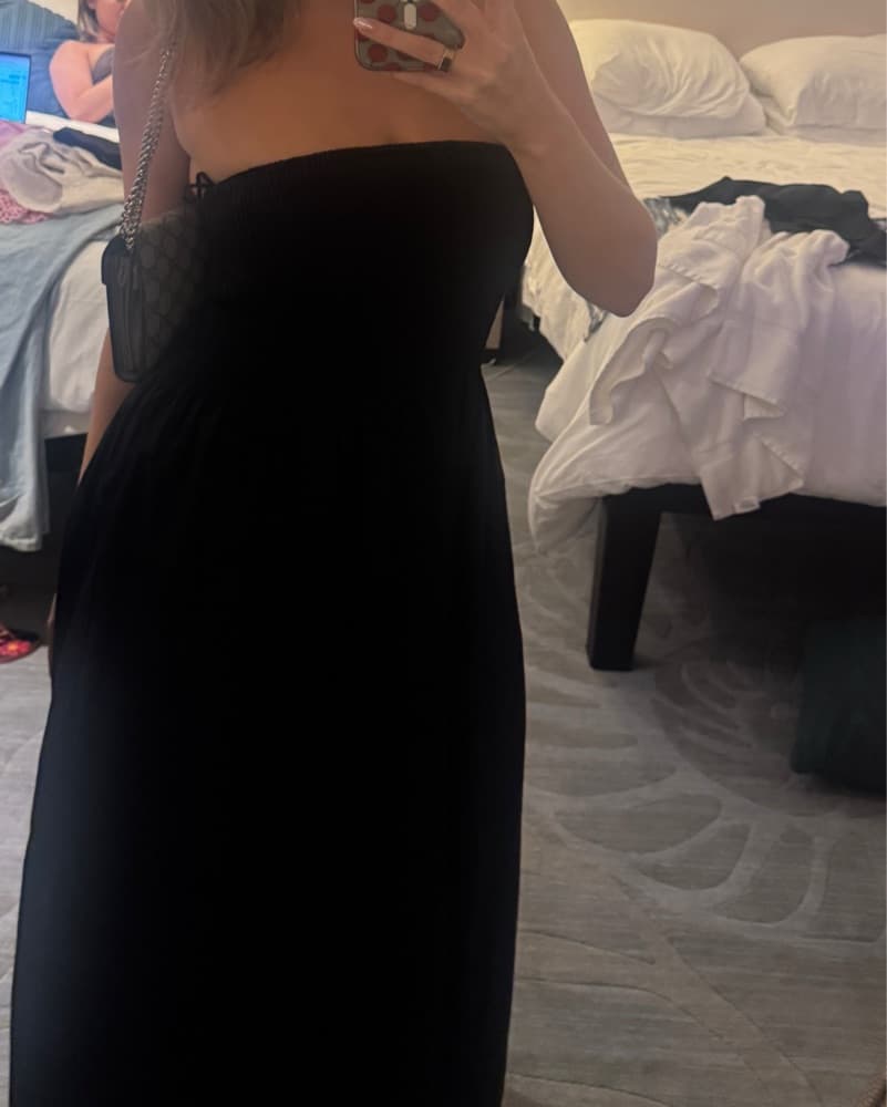 Faithfull The Brand Black Midi Dress - Image 2