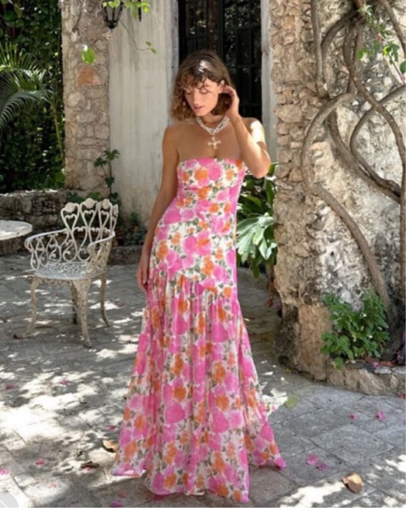 Boutique Pink Floral Maxi  - Image 2
