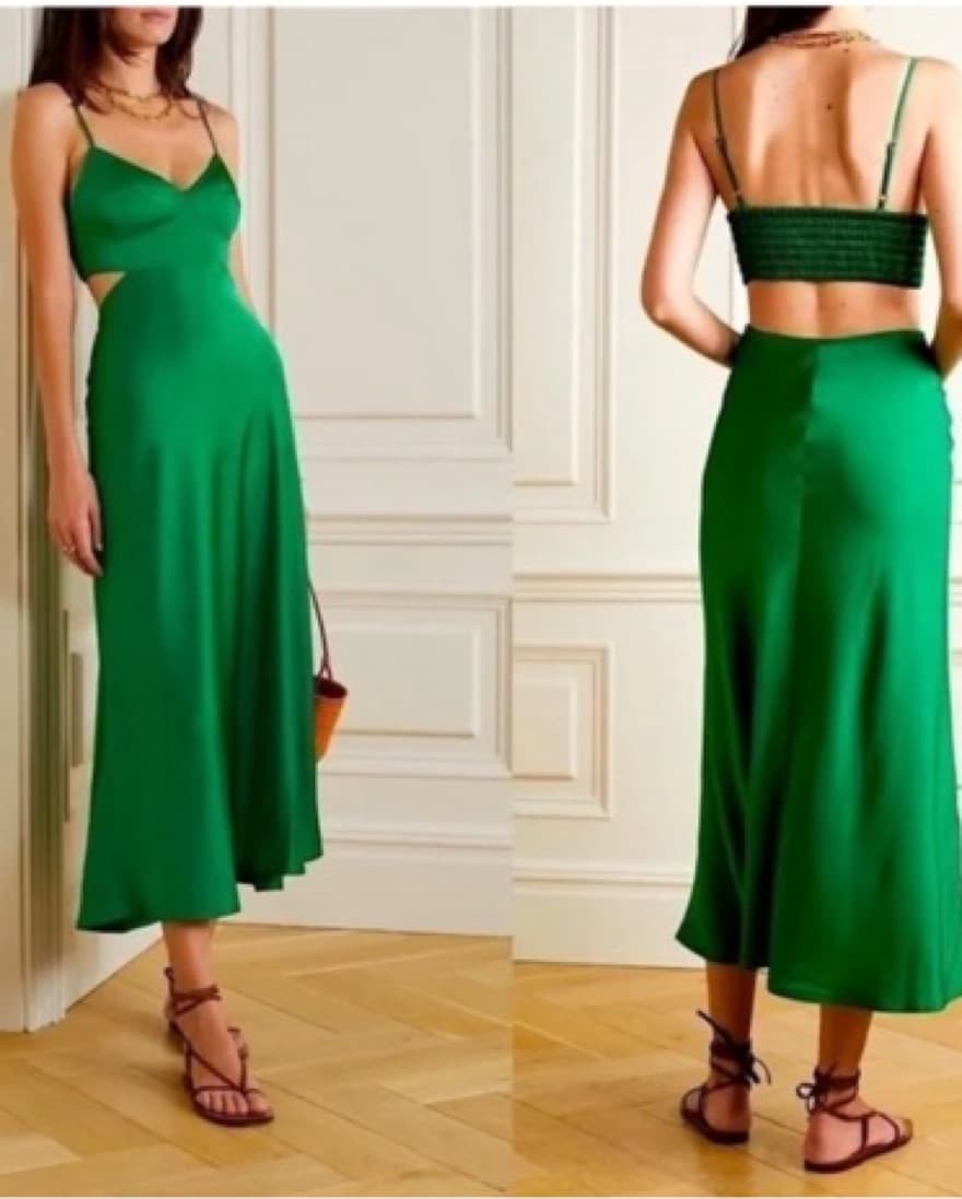 ALC Cutout Satin Midi Dress - Image 4