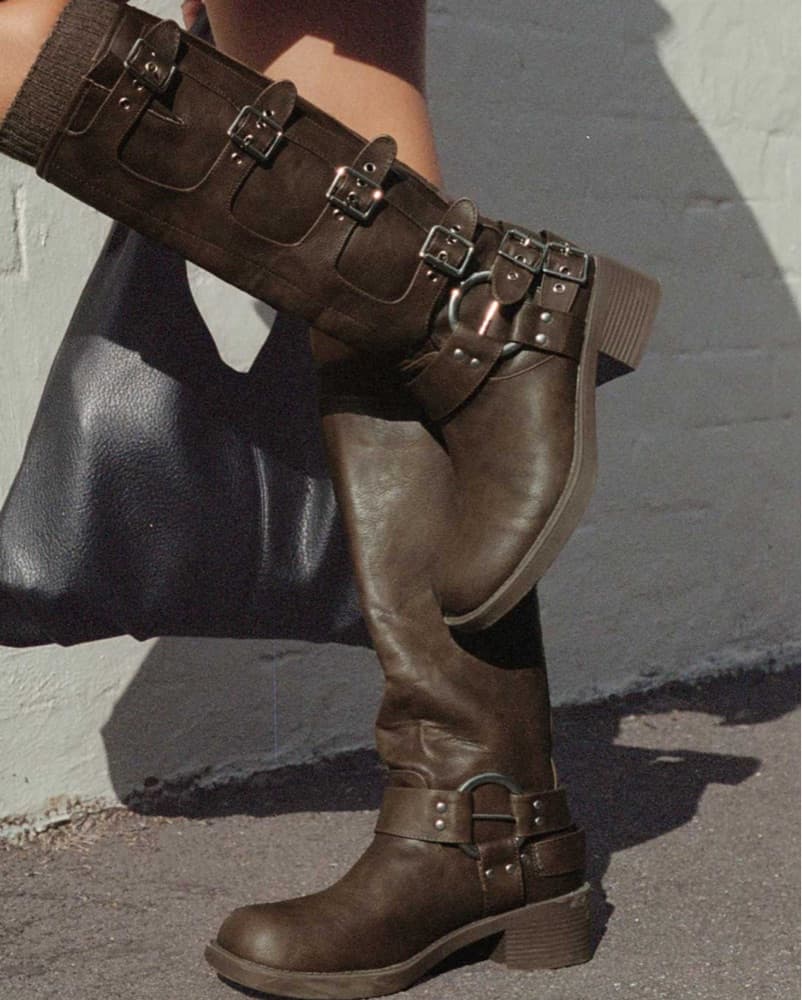 Buckle Brown Boots - Image 1