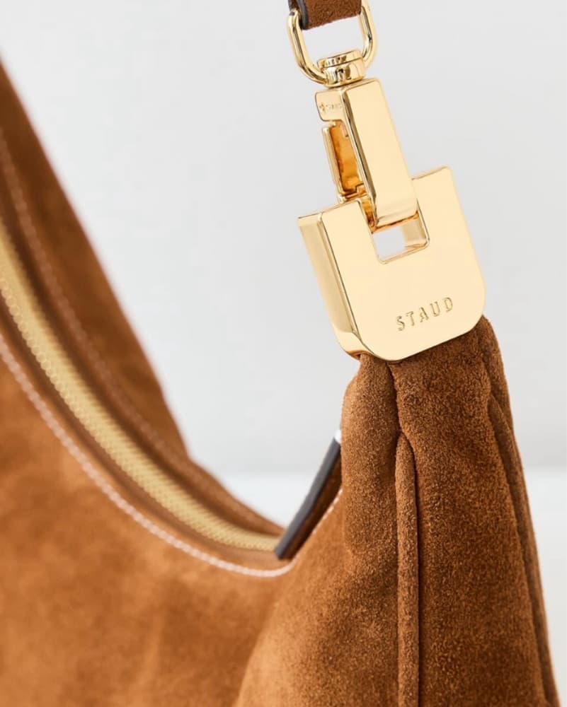Staud Sylvie Shoulder Bag - Tan Suede  - Image 4