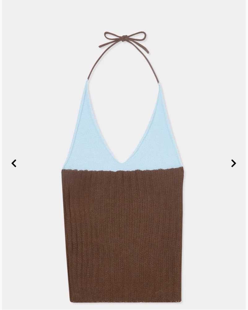Ellis Rib Knit Asymmetrical Halter Top - Image 5