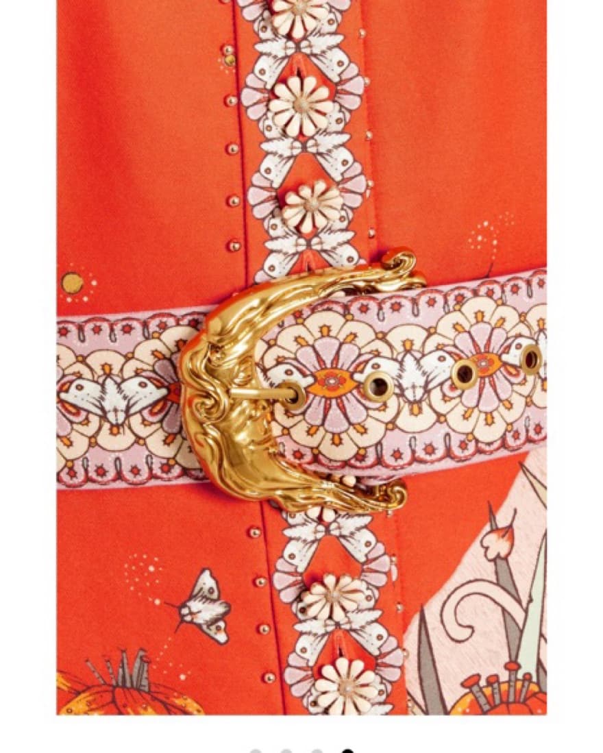 Zimmerman Orange Embelished Belted Dress - Image 4