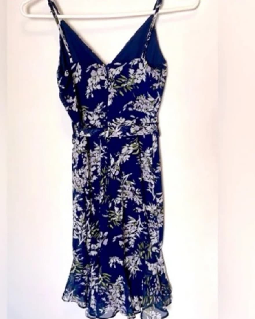 B. Smart Navy Wrap Dress - Image 5