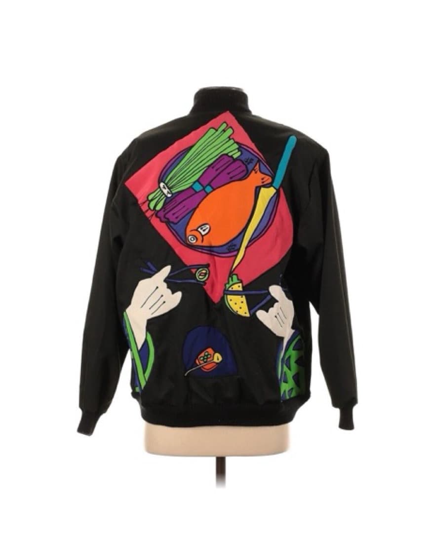 Funky Sushi Printed Zip-Up Bomber Jacket - Image 1