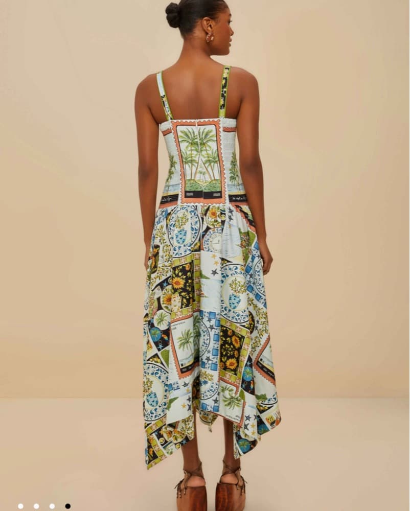 Vibrant Tropical Print Midi Dress - Image 2