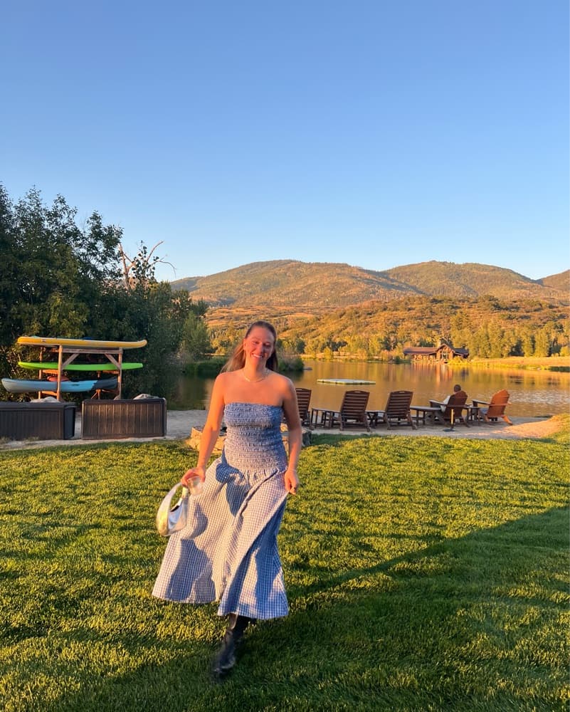 Gingham Strapless Midi Dress - Image 6