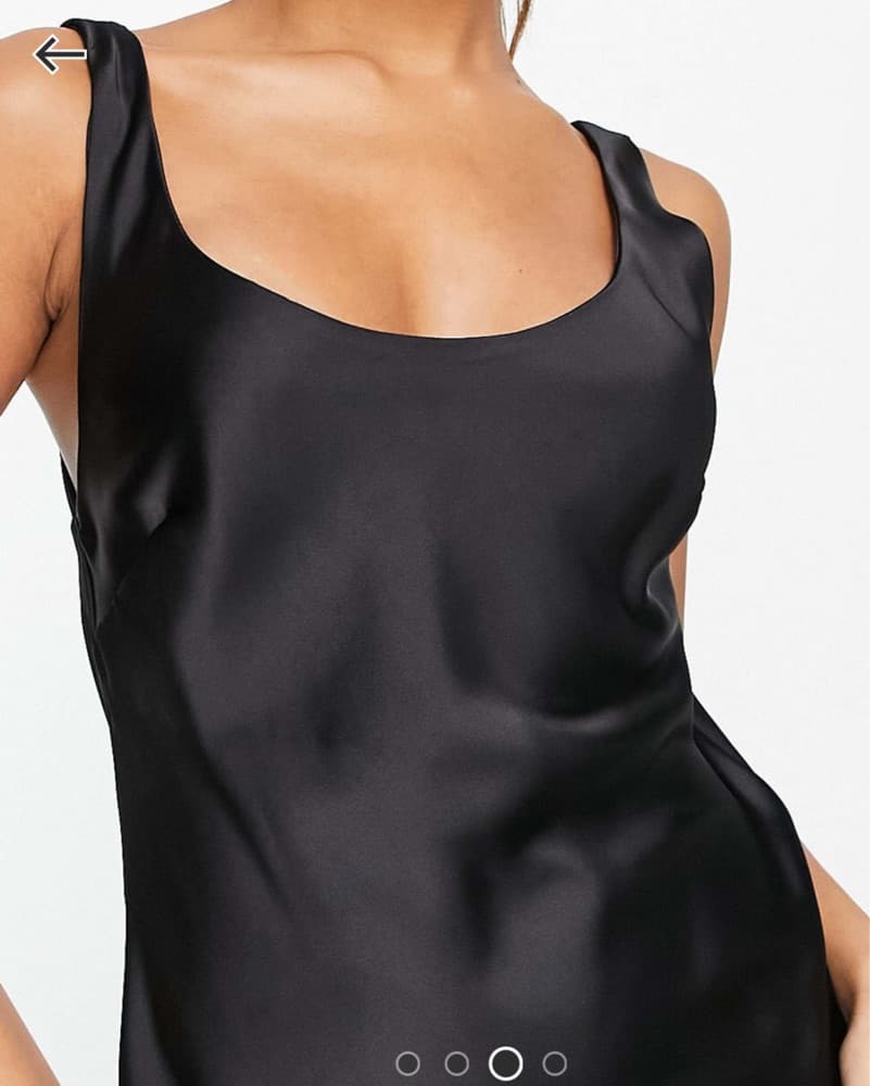 Chic Black Satin Midi Dress - Image 5