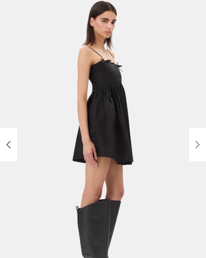 Ganni Poplin Black Strap Dress - Image 2