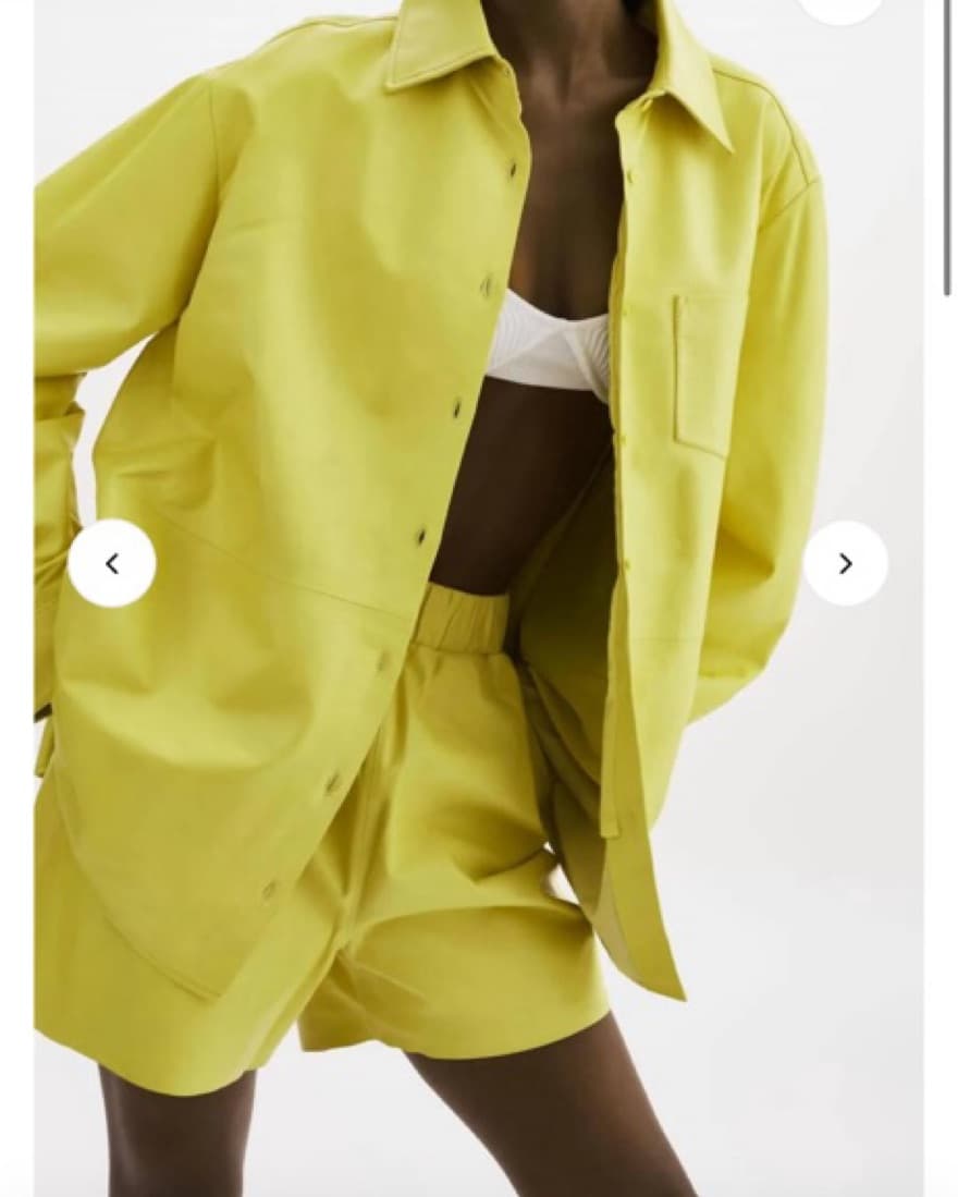 Lamarque Yellow Leather Shirt - Image 3