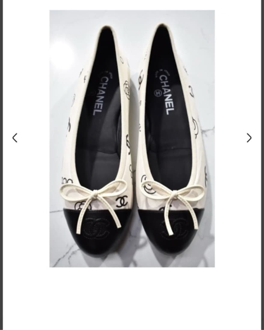 Black And White Chanel Flats - Image 4