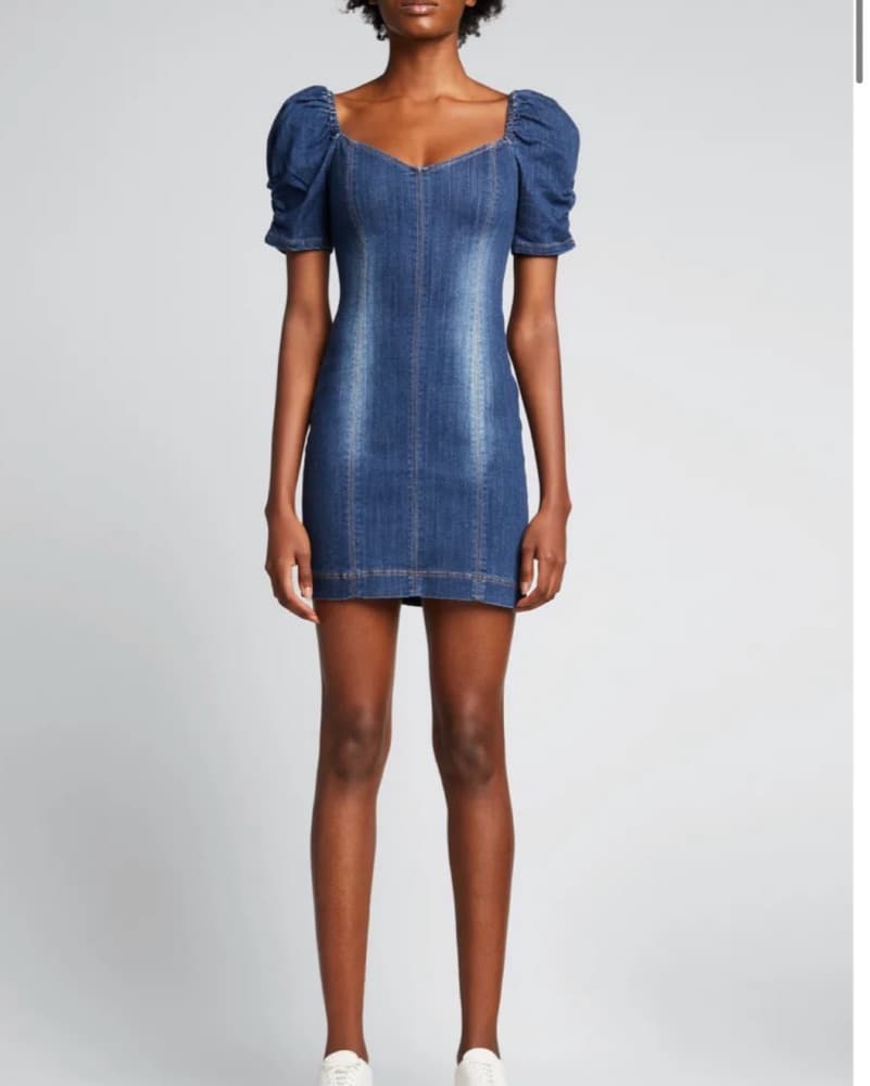 Alice And Olivia Mimi Puff Denim Dress - Image 1