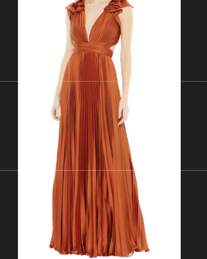 MAC DUGGAL PLEATED FLUTTER-SLEEVE DEEP-V - Image 1