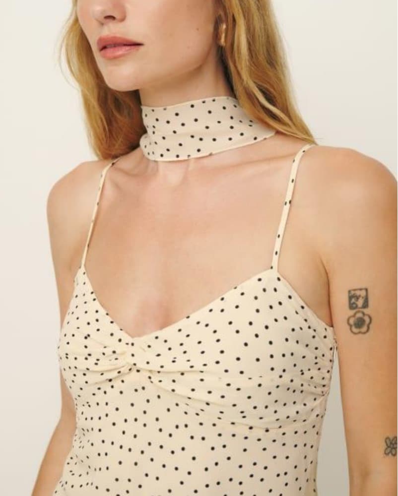 Reformation Iryna Dress With Scarf - Image 3