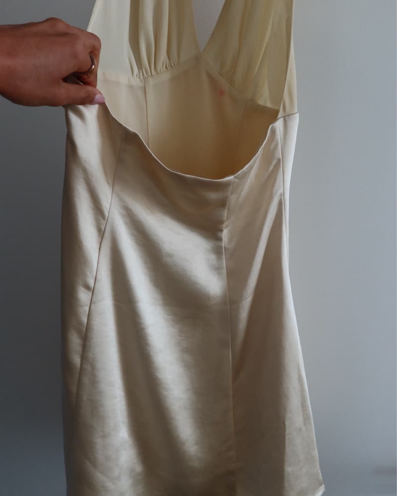 Butter Yellow Meshki Mini Silk Dress - Image 6