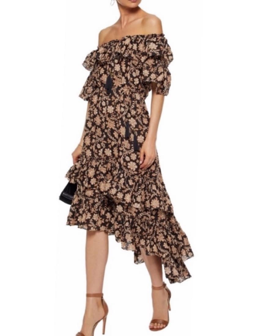 Zimmermann Off-Shoulder Ruffle Midi  - Image 1