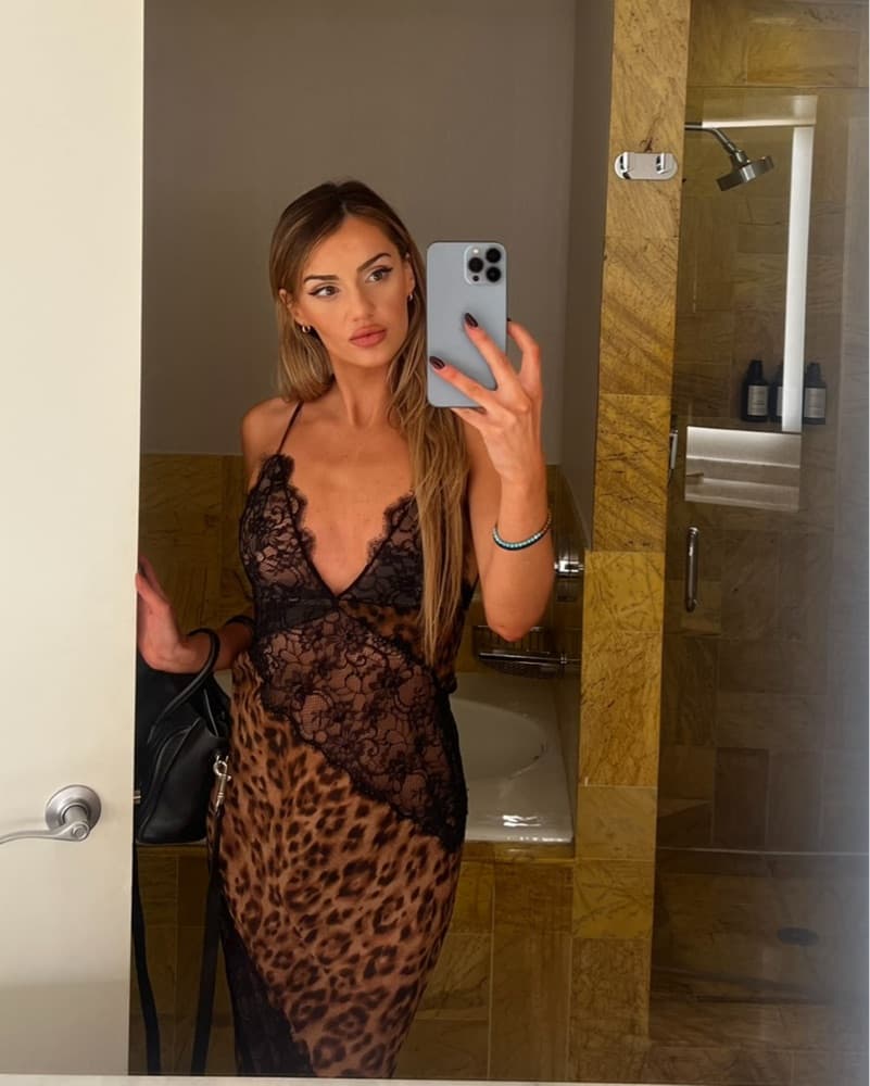 NBD Leopard Lace Maxi Dress - Image 1