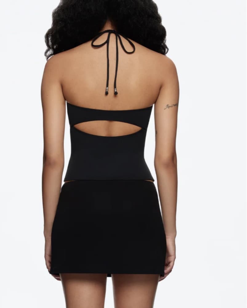 Tank Air Spill Halter Top Black - Image 4