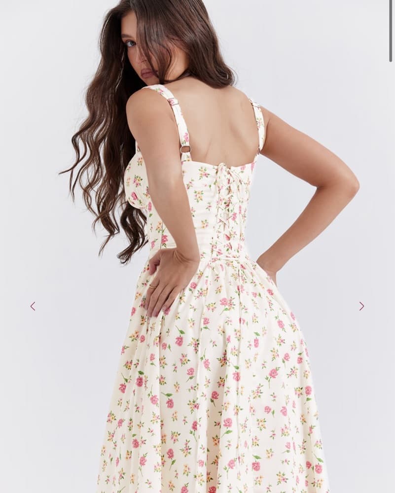 House Of Cb Tatiana White Floral Midi - Image 5