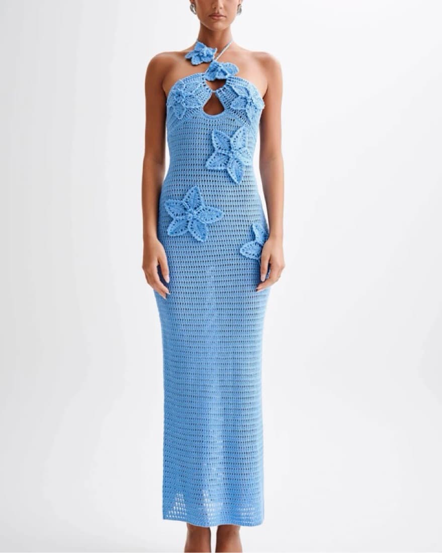 Elegant Crochet Maxi Dress - Image 1