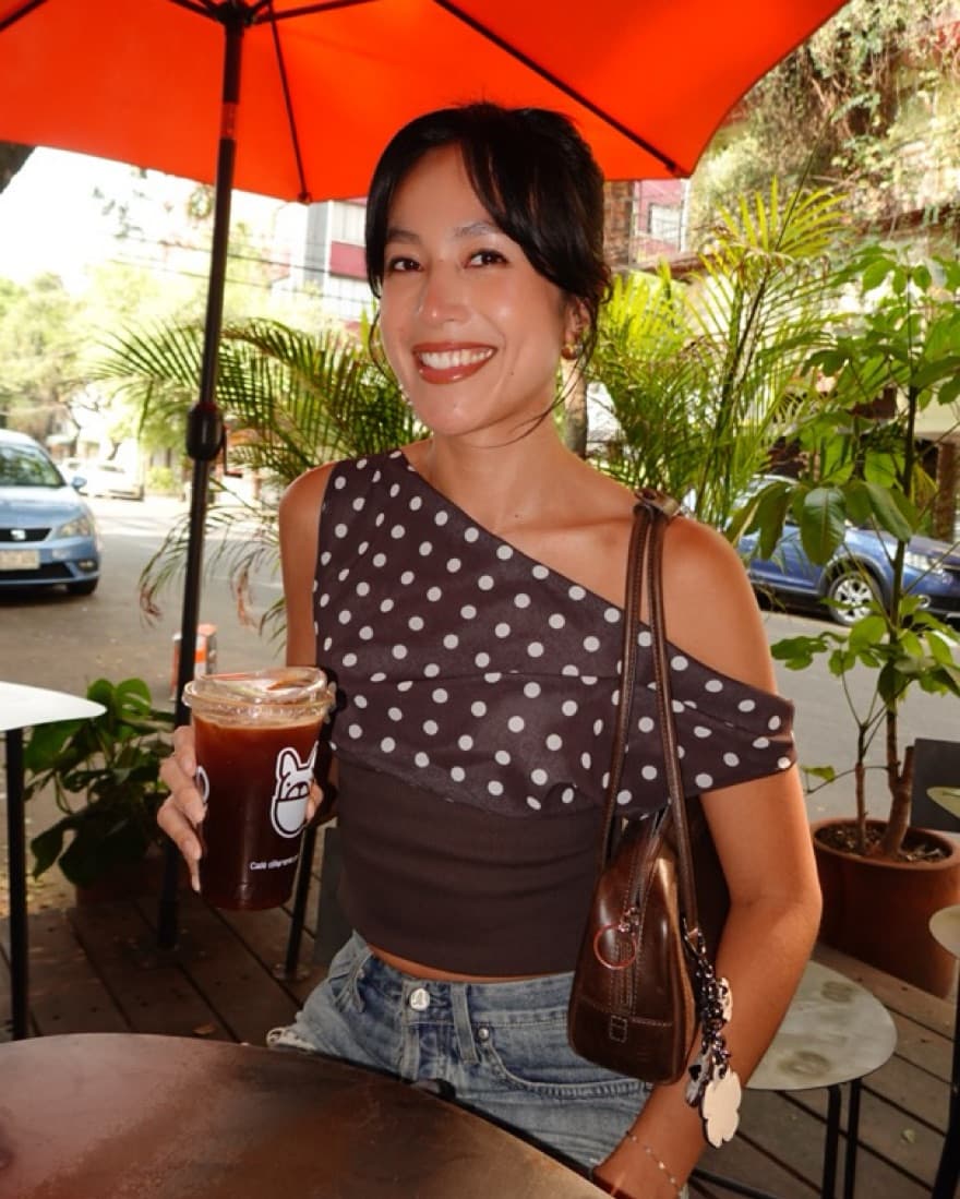 Brown Polka Dot Top DesignbySi - Image 1