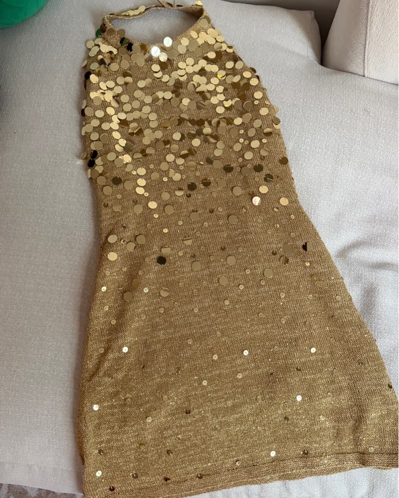 Asta Resort Gold Sequin Mini Dress - Image 3