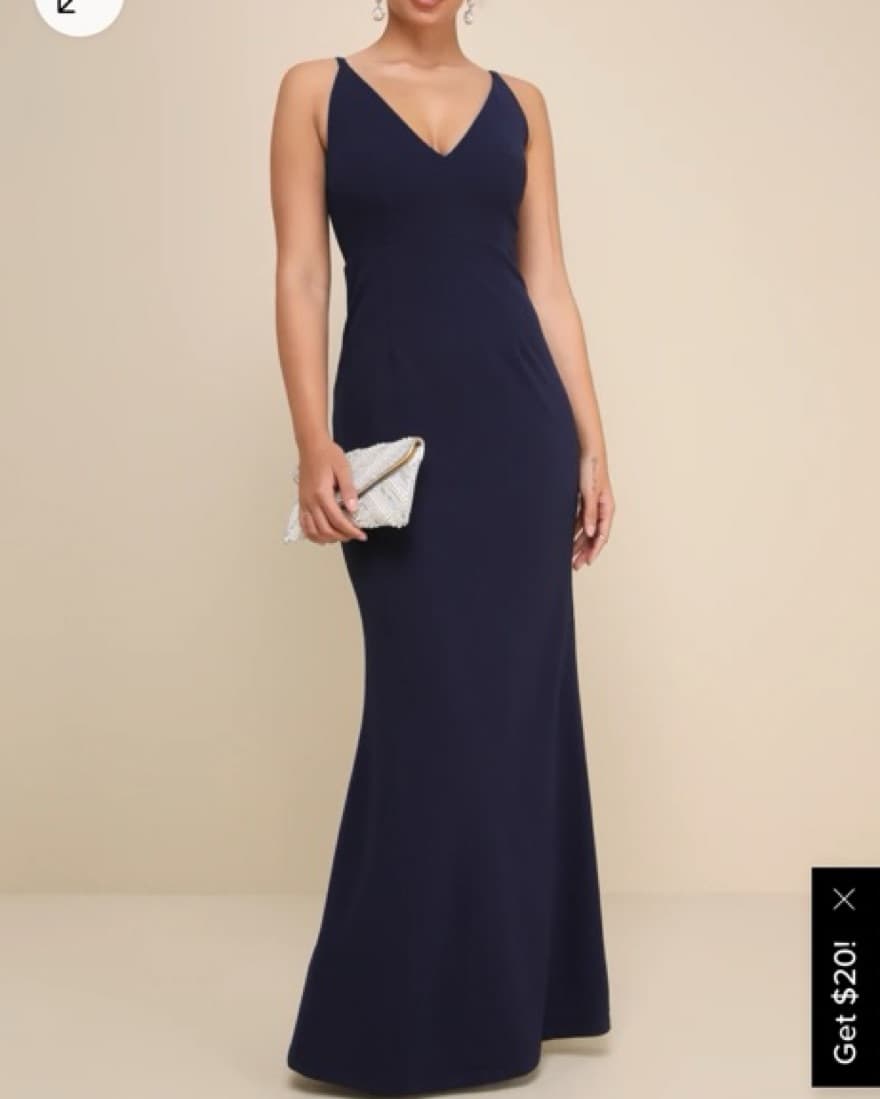 Lulus Navy Black Tie Gown - Image 1