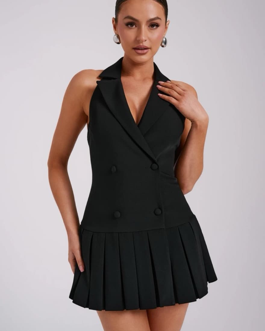 Antoinette Pleated Mini Dress  - Image 1