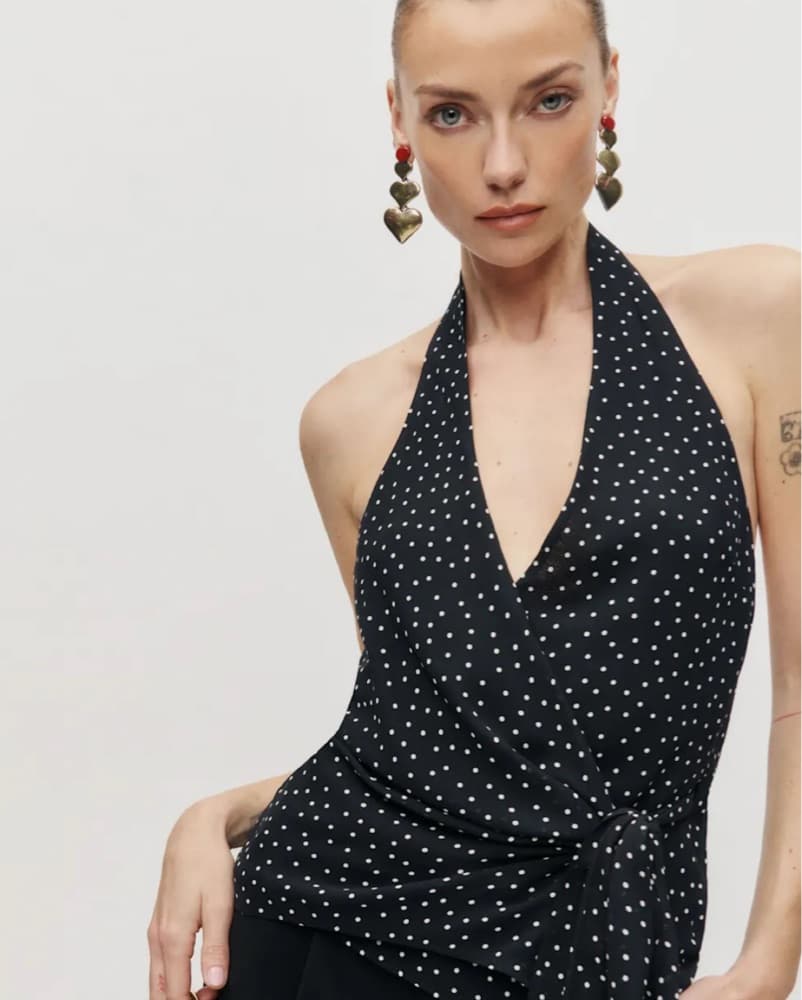 Reformation Polka Dot Halter Top - Image 2