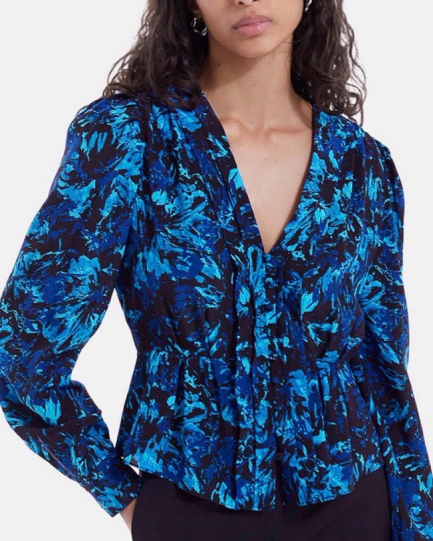 The Kooples Floral Puff Sleeve Blouse - Image 1