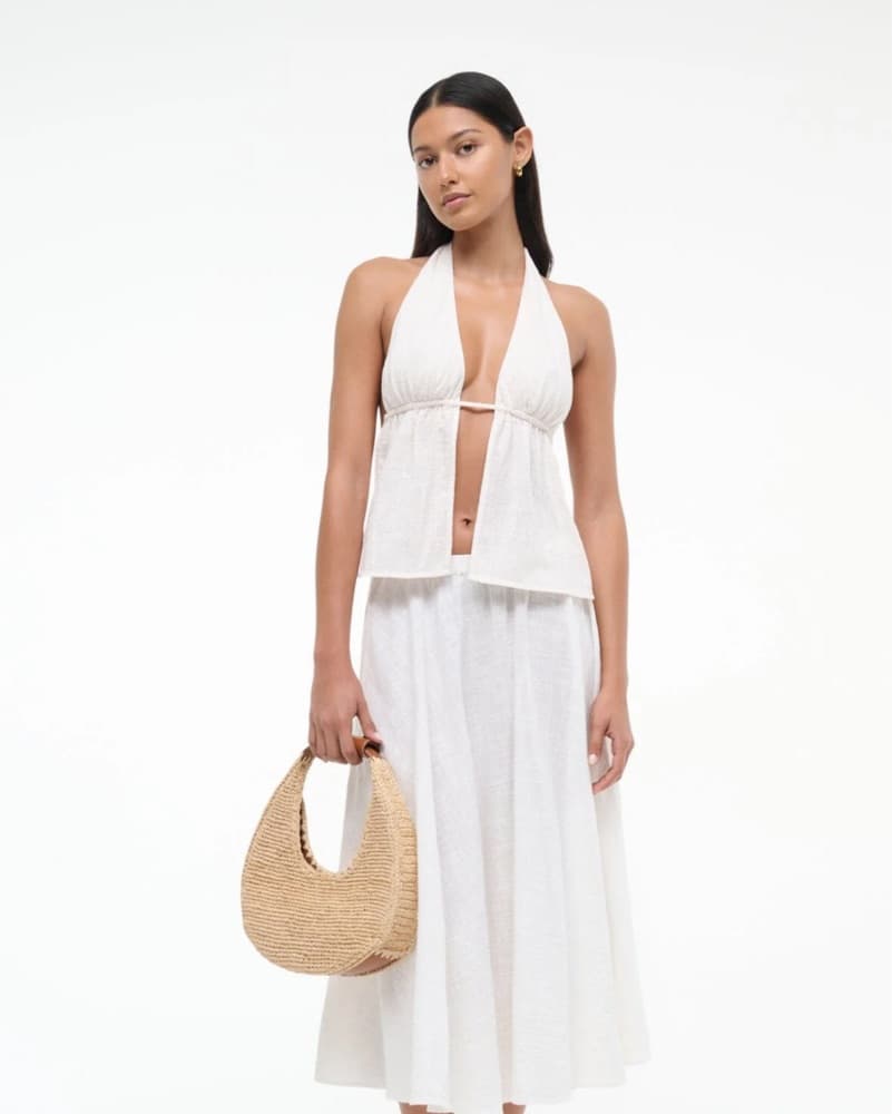 STAUD buttercream Halter Top - Size M - Image 1