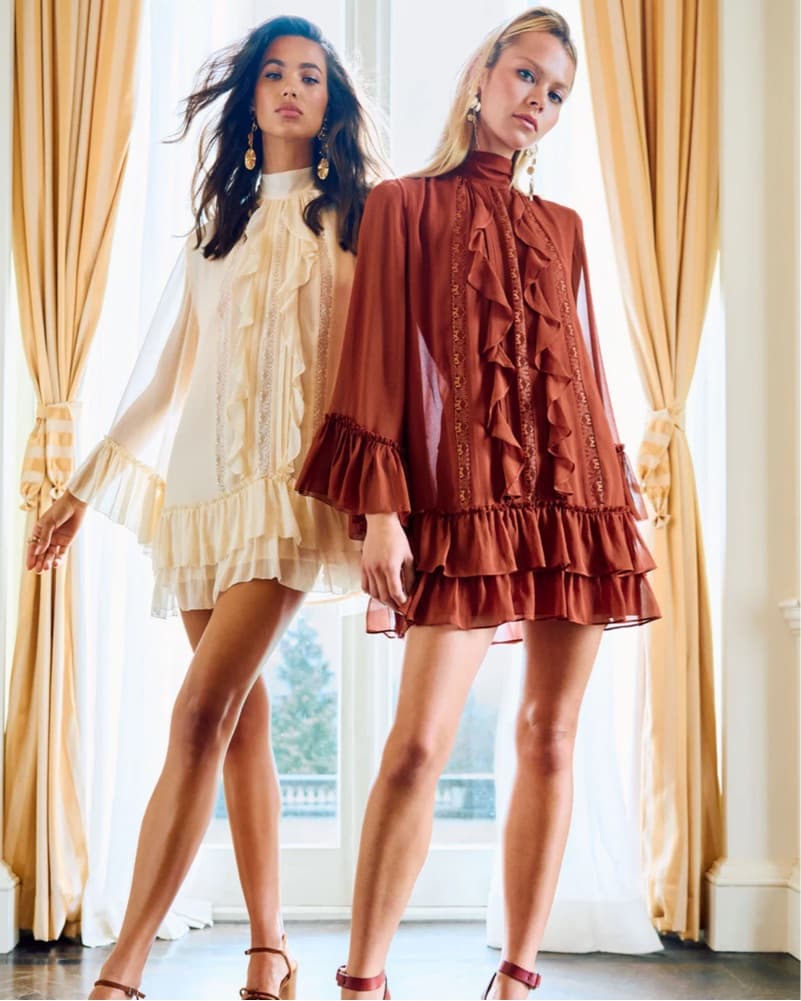 Silk Chiffon Ruffled Mini Dress - Image 4