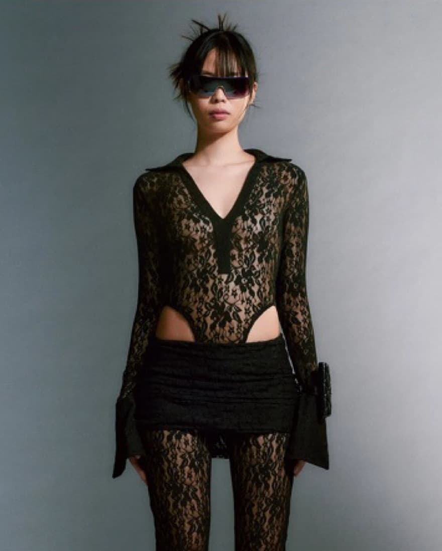 KYLEAH BODYSUIT - BLACK: LACE - Image 1
