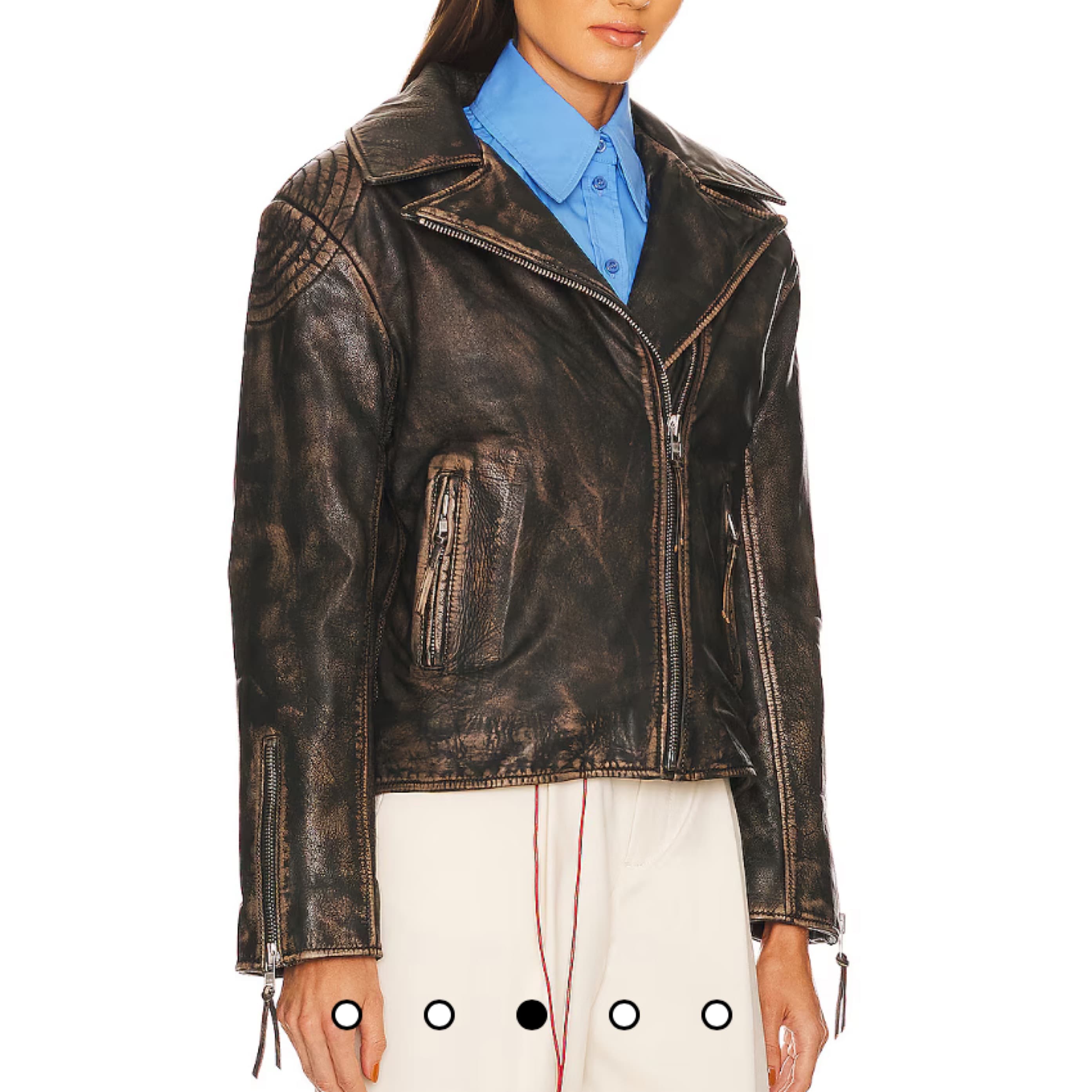 EAVES- REVOLVE Brown Leather Jacket - Image 3