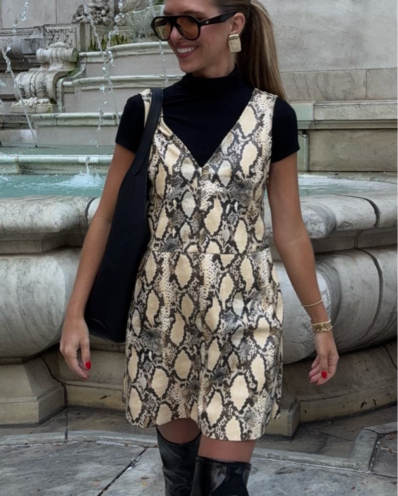 Snake Print Mini Dress - Image 3