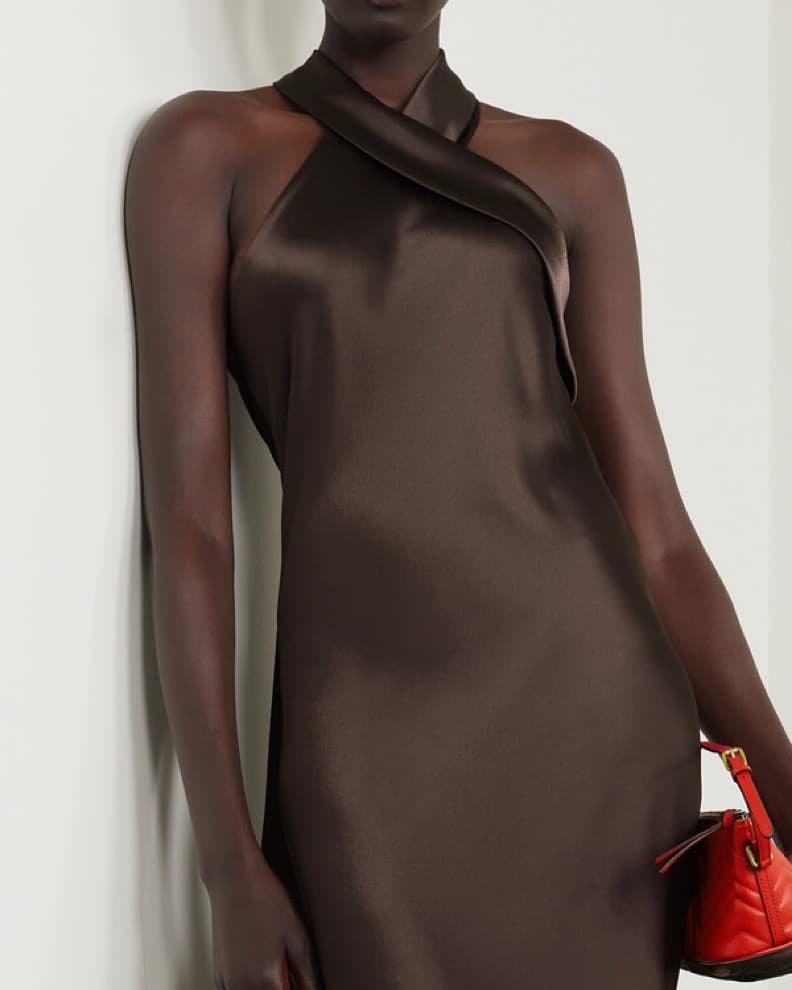 Galvan Pandora Satin Halterneck Dress 10 - Image 4