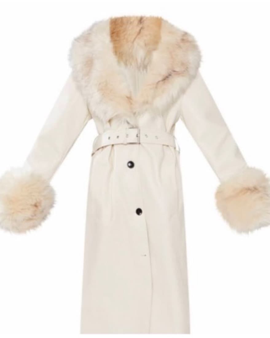 Faux Fur Collar Trench W/ Tags - Image 1