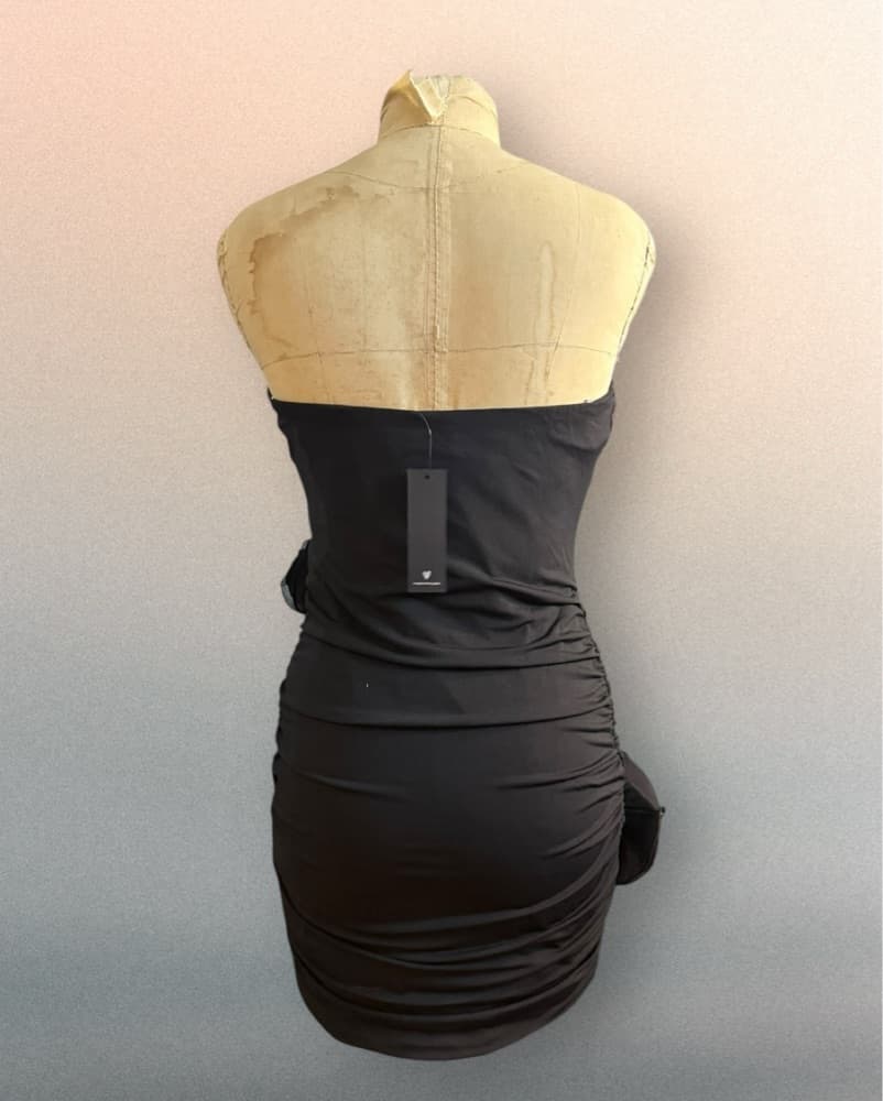Lulus Black Mini Dress With Flowers - Image 2