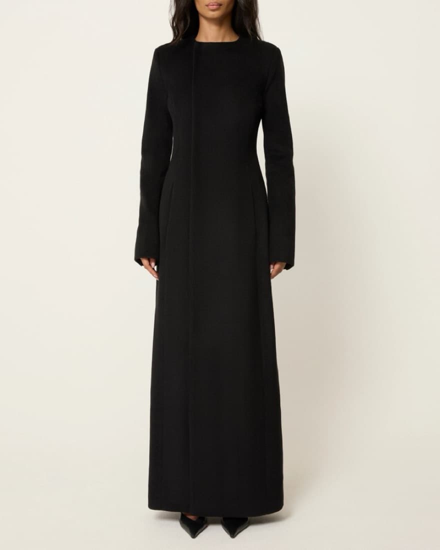 Elegant Black Maxi Coat - Khy Studio - Image 1