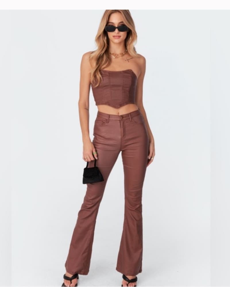 Faux Leather Pants And Corset Set - Image 1