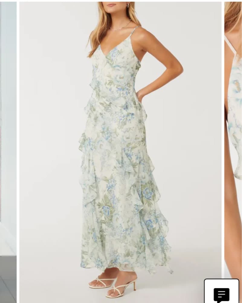 Blue And Green Floral Maxi Dress - Image 4
