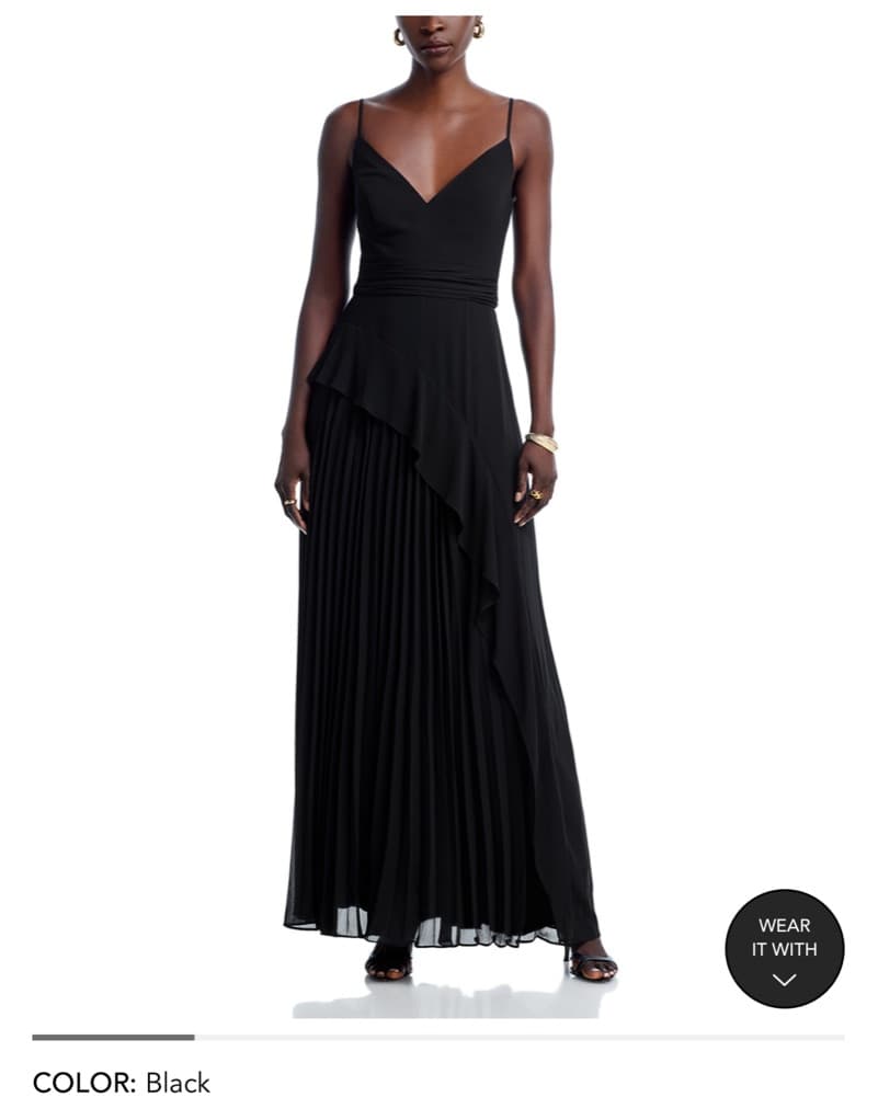 Elegant Black Pleated Maxi Dress - Image 1